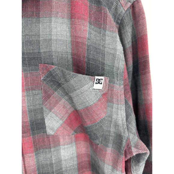DC Shoes Plaid Button Up Long Sleeve Cotton Blend Casual Shirt Men's Size M - Picture 3 of 9